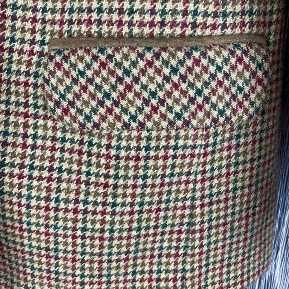 Womanβs Vintage Koret Petites Wool Blend Houndstooth Brown Suit- Size 6 - Picture 3 of 14